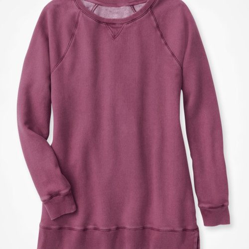 colorwash tunic sweatshirt currant 9 43996