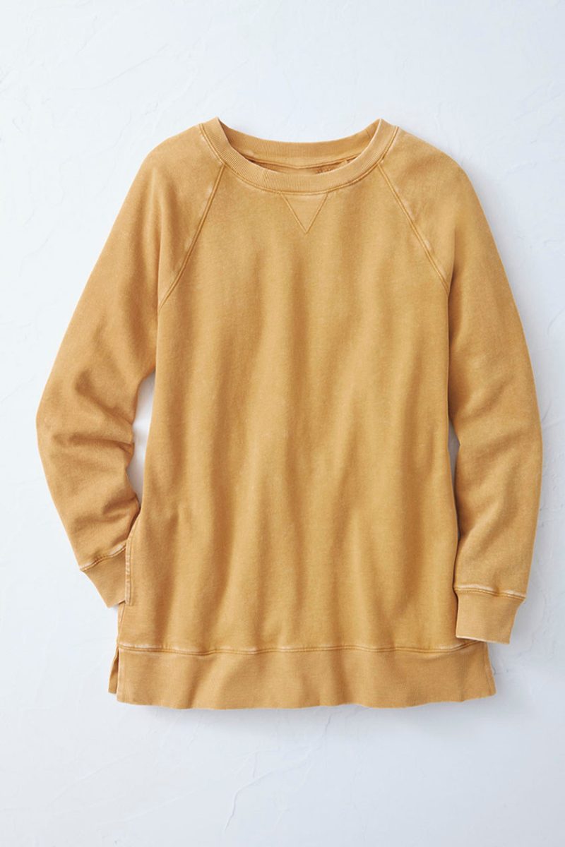 colorwash tunic sweatshirt honey 0 64078