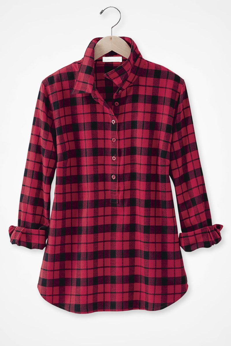 festive celebration plaid tunic red black 0 30104 75401